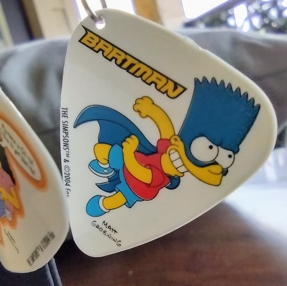 New Handmade Bartman & Ot-To Guitar Pick Dangle Earrings - Picture 6 of 10